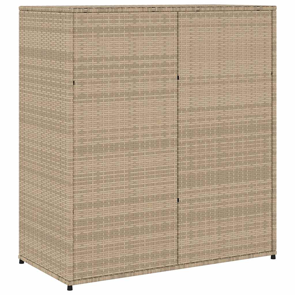 Gartenschrank Schwarz 55x55x111 cm Poly Rattan
