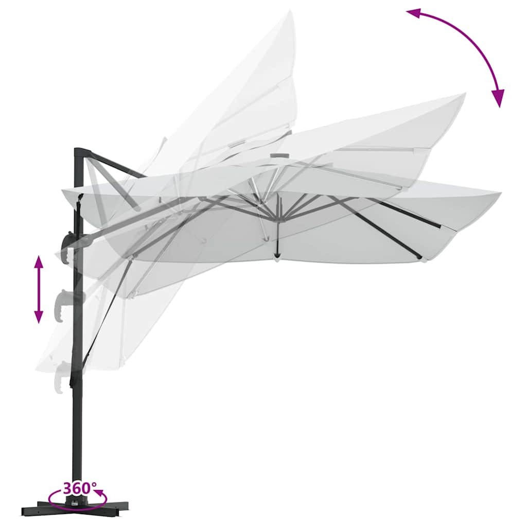 Sonnenschirm Sand 352 x 251 x 265 cm Polyester und Aluminium