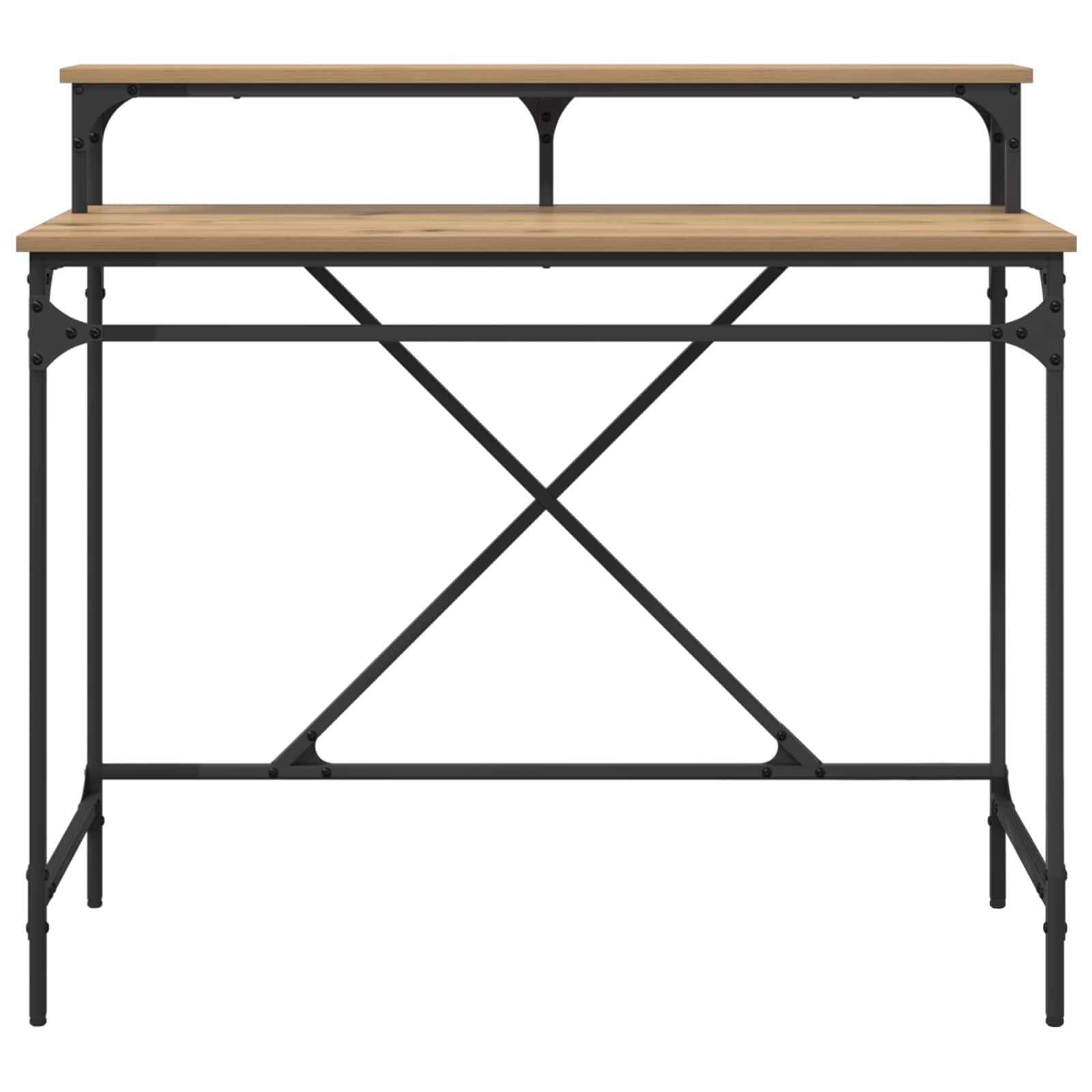 Schreibtisch Sonoma-Eiche 100x50x90 cm Holzwerkstoff und Eisen