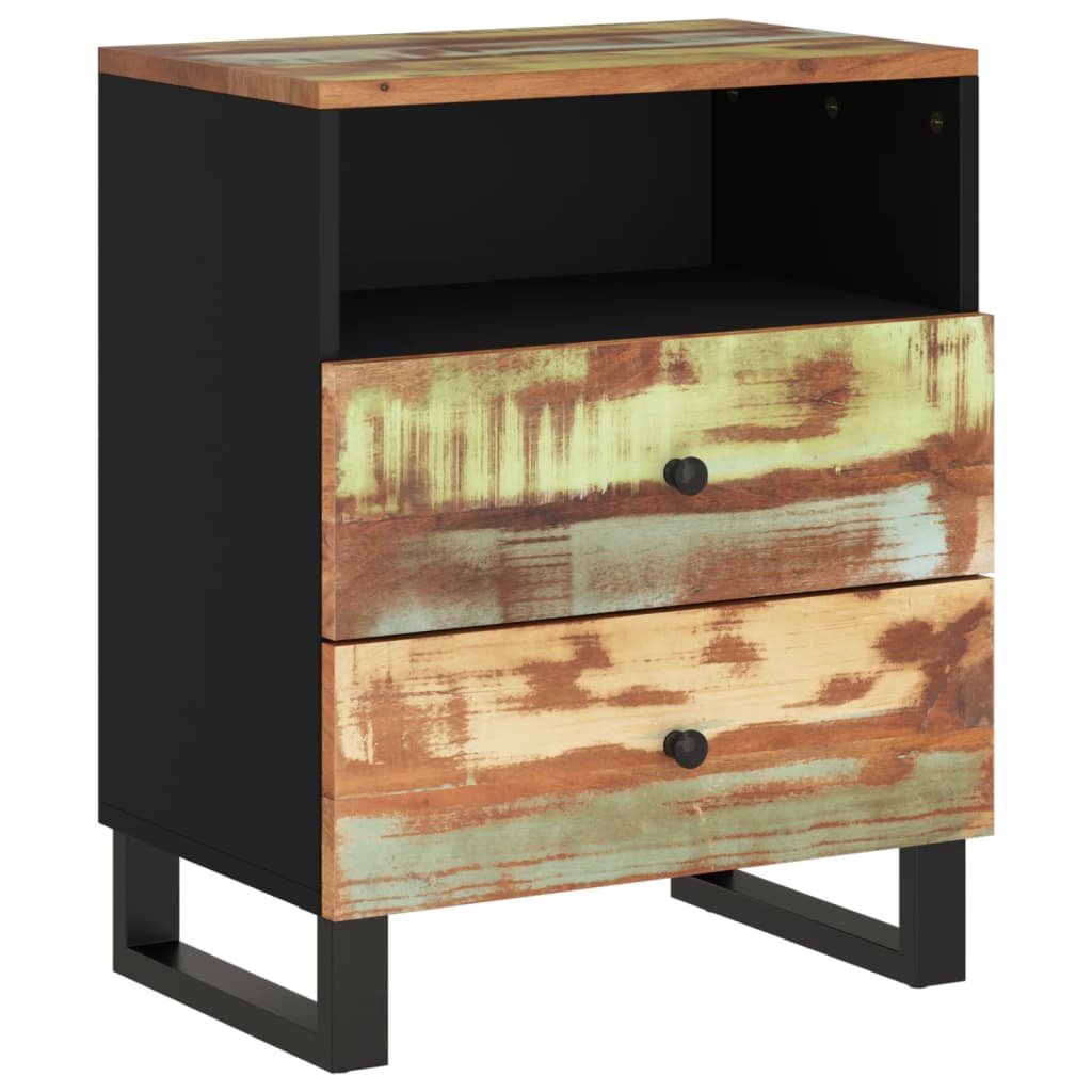Nachttisch 50x33x62 cm Massivholz Mango & Holzwerkstoff