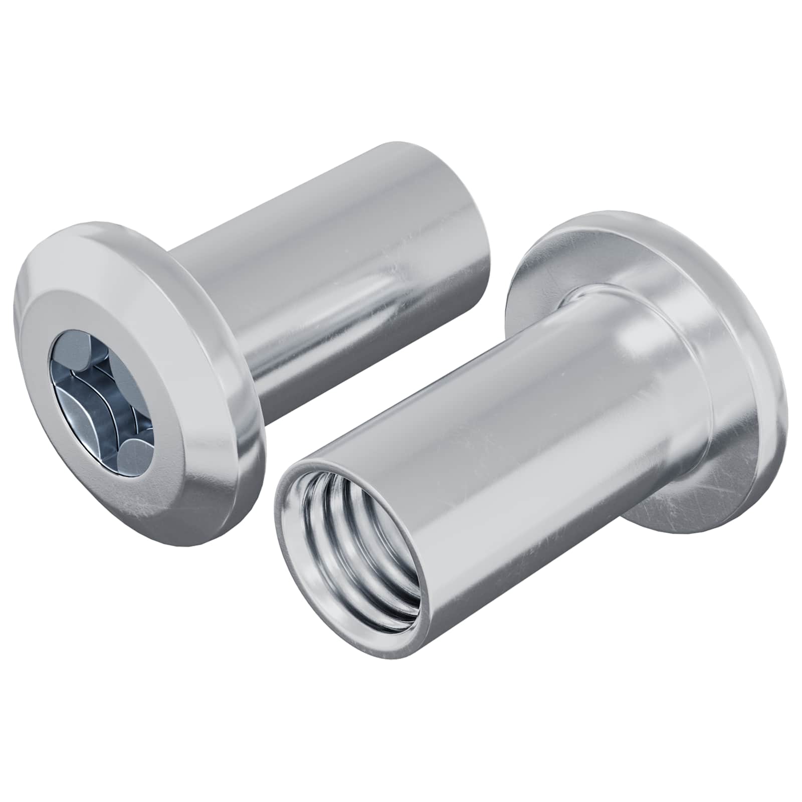 Sicherungsmutter 2 pcs Nickel M6 x 15 mm Stahl