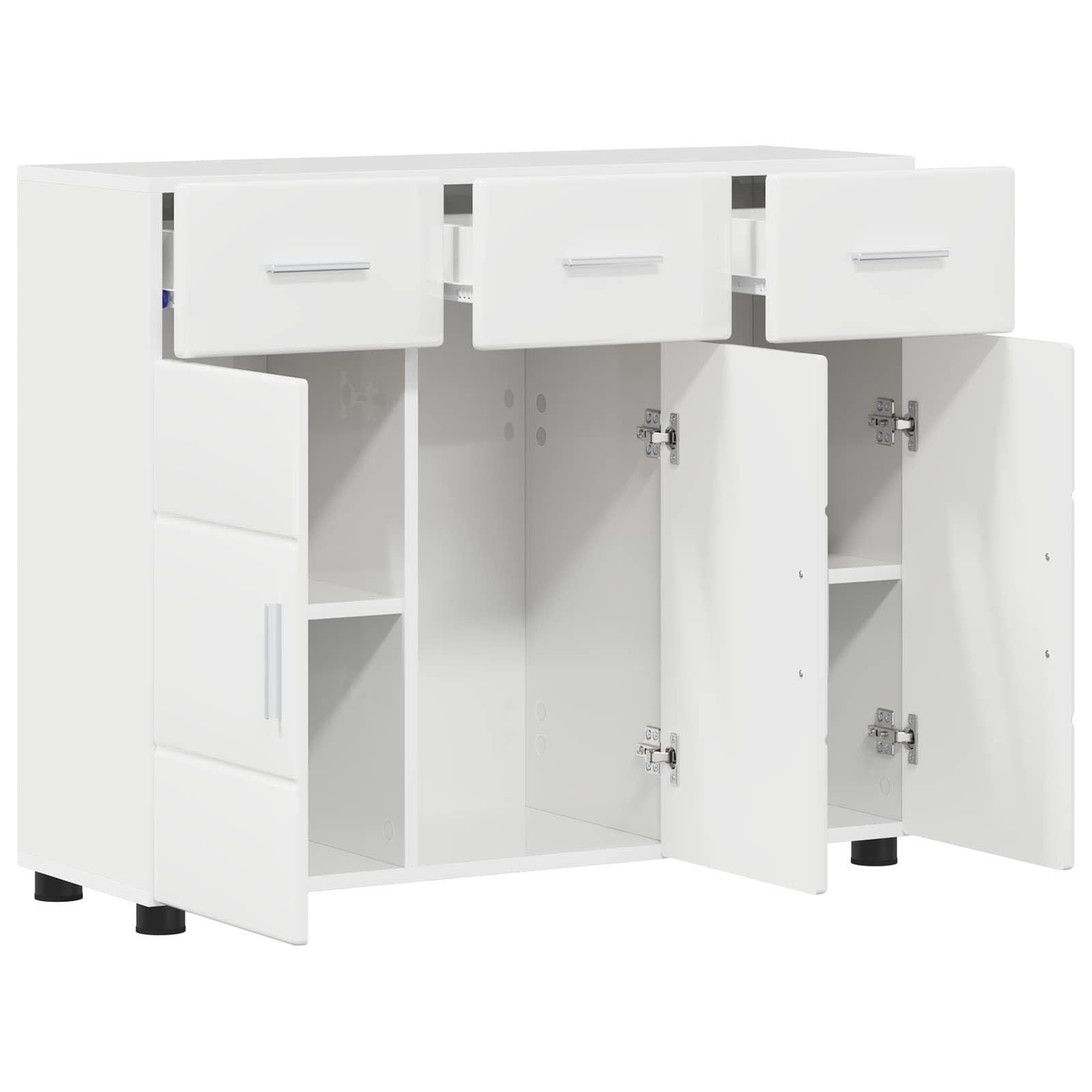 Highboard mit Regal FLORIN Weiß 60 x 35 x 182 cm Holzwerkstoff