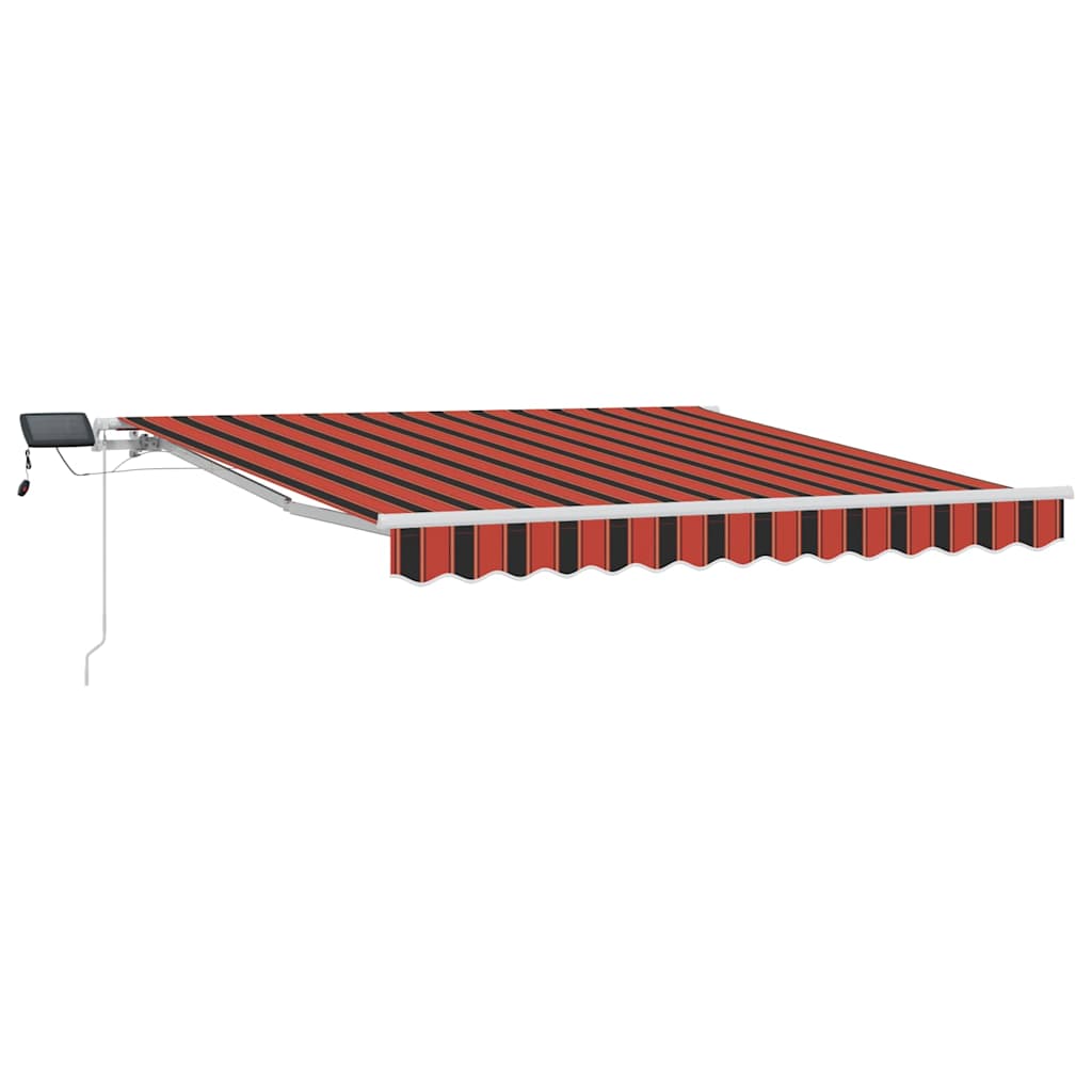 Markise Manuell Einziehbar mit LED 300x250 cm Blau und Weiß