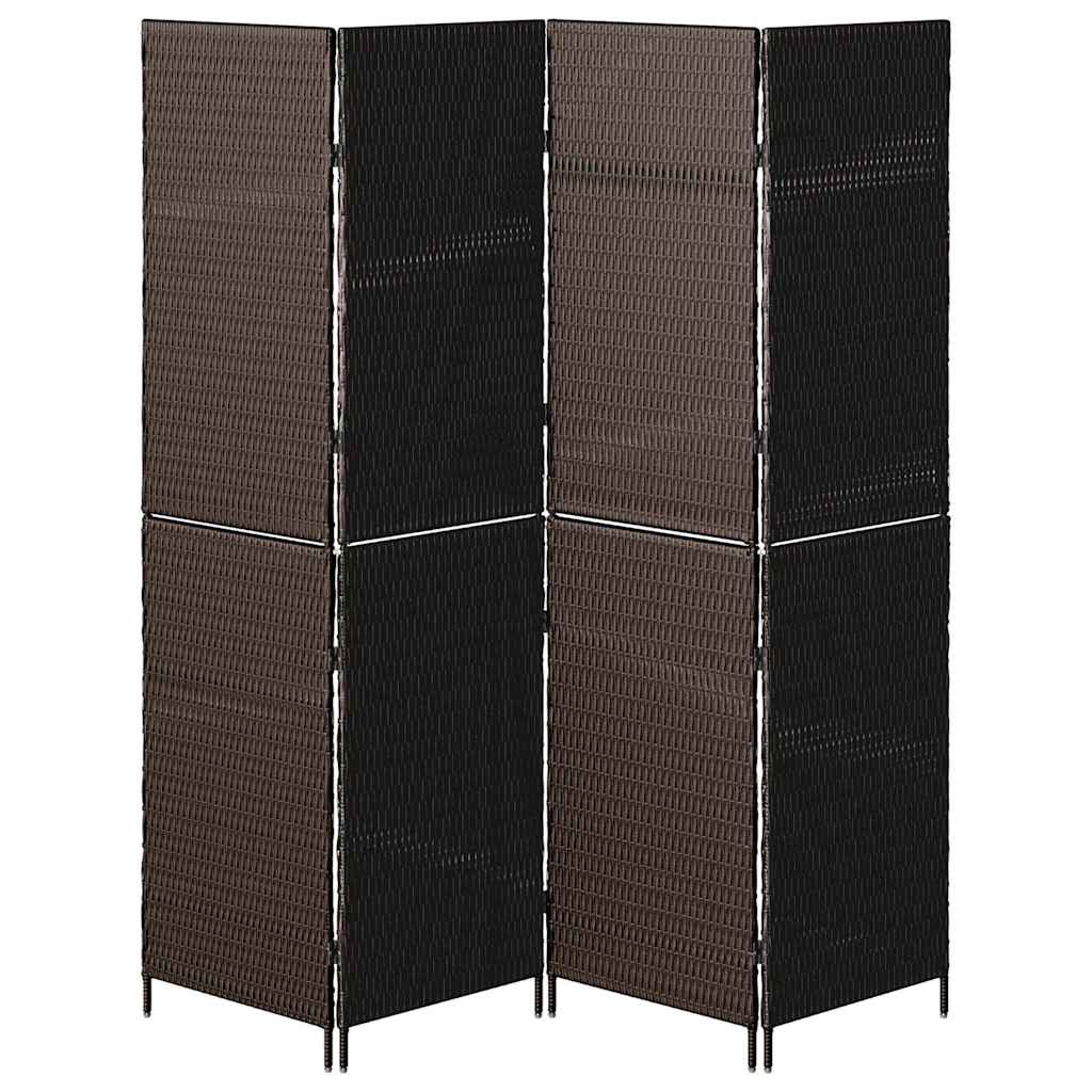 Raumteiler Schwarz 146 x 180 cm Poly-Rattan