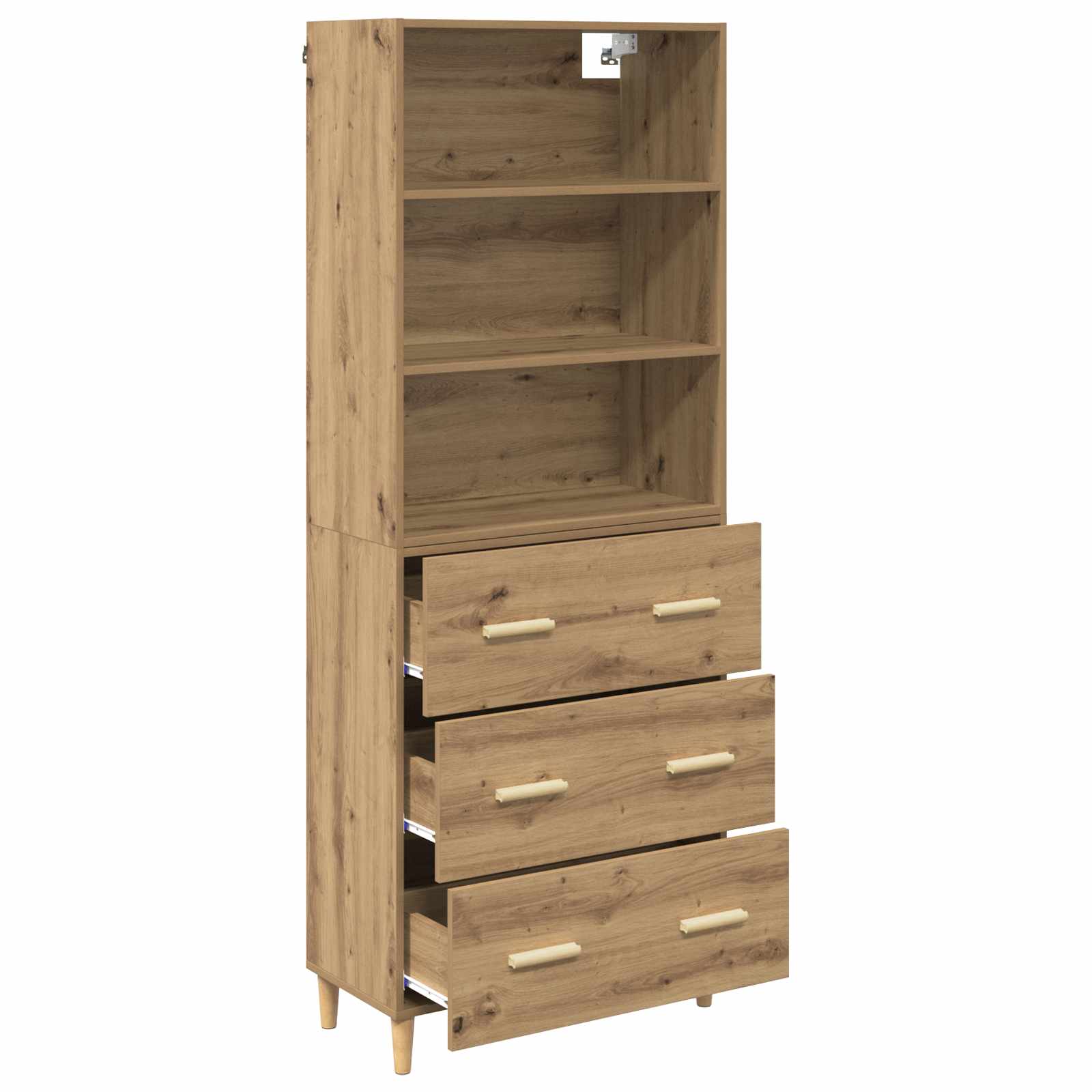 Highboard Altholz 69,5 x 32,5 x 180 cm Holzwerkstoff