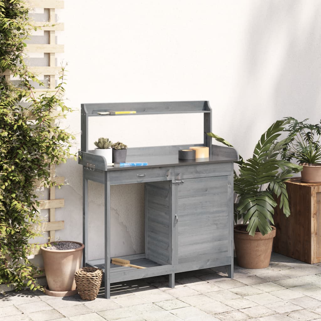 Pflanztisch mit Schrank 110,5x45x124,5 cm Massivholz Tanne
