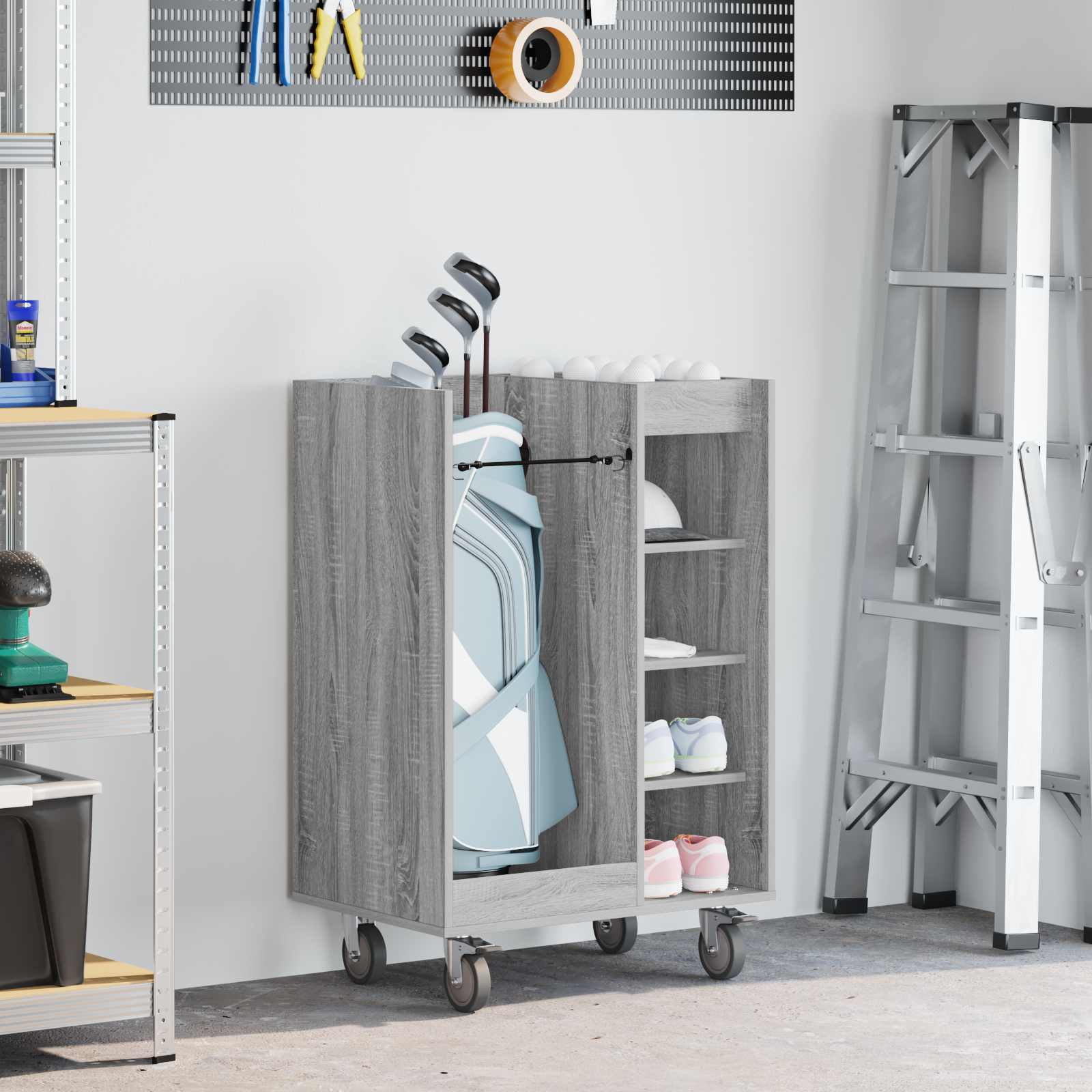 Golf Schrank Mit Rad Uni Weiß 65 x 45 x 98 cm