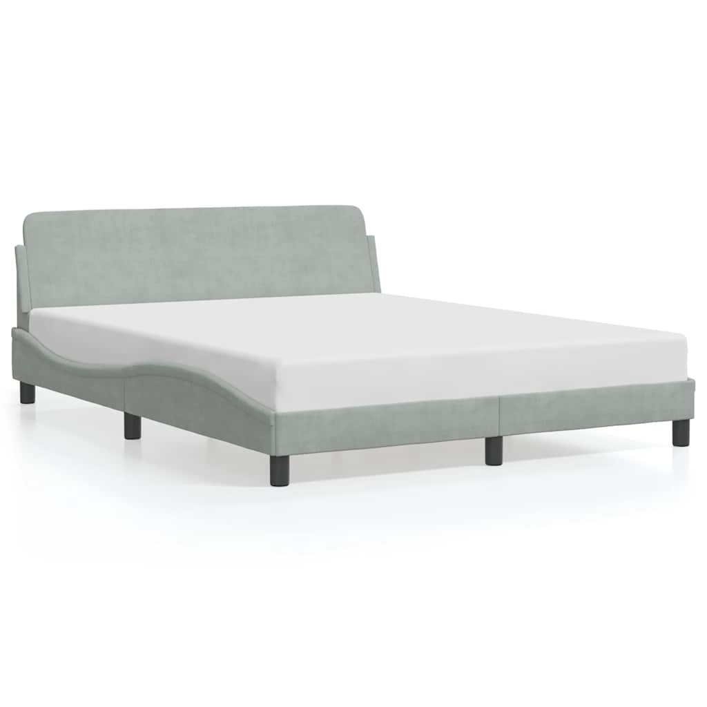 Bettgestell "Dover" Hellgrau 100x190 cm Samt