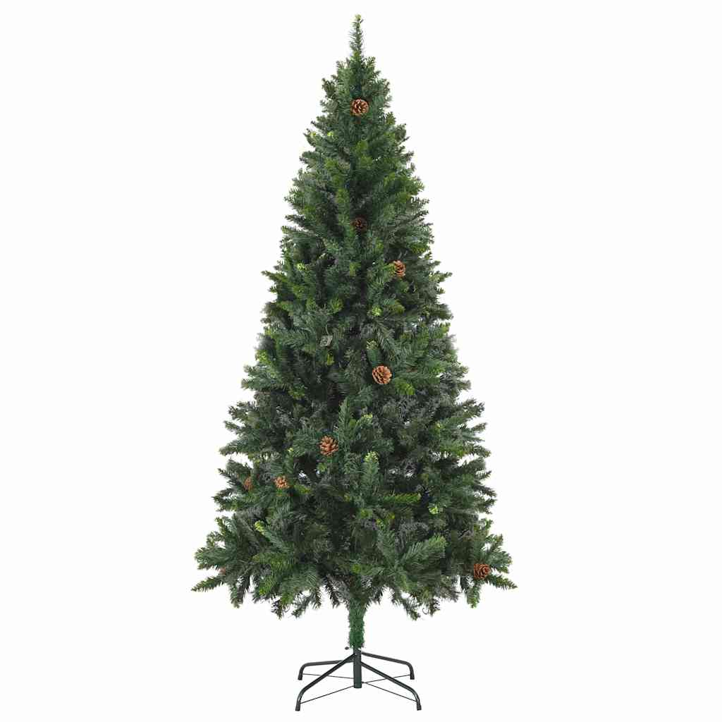 Künstlicher Weihnachtsbaum mit Beleuchtung & Kugeln Grün 180 cm