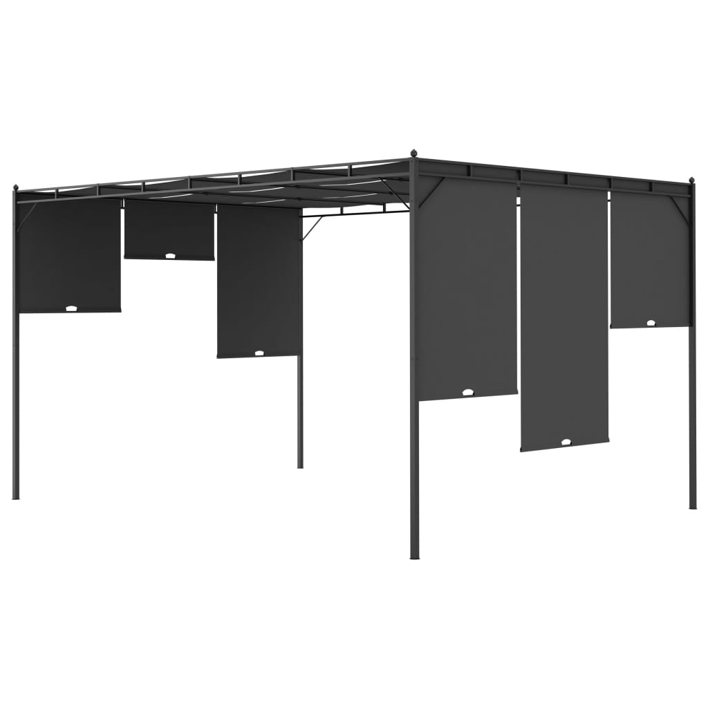 Pavillon 4 x 3 x 2,3 m Grün Polyester und Stahl