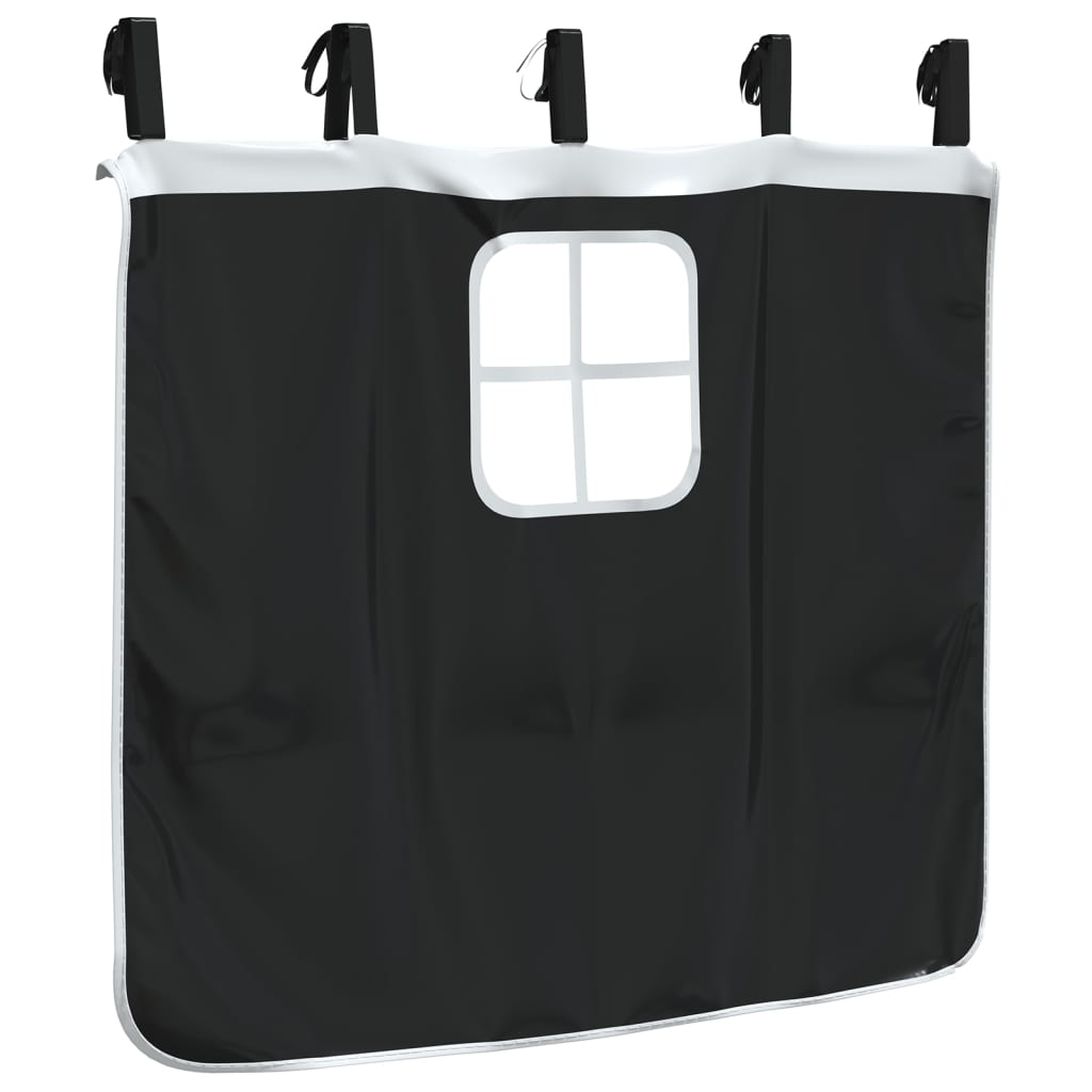Vorhänge für Hochbett mit Turm Weiß und Schwarz Polyester