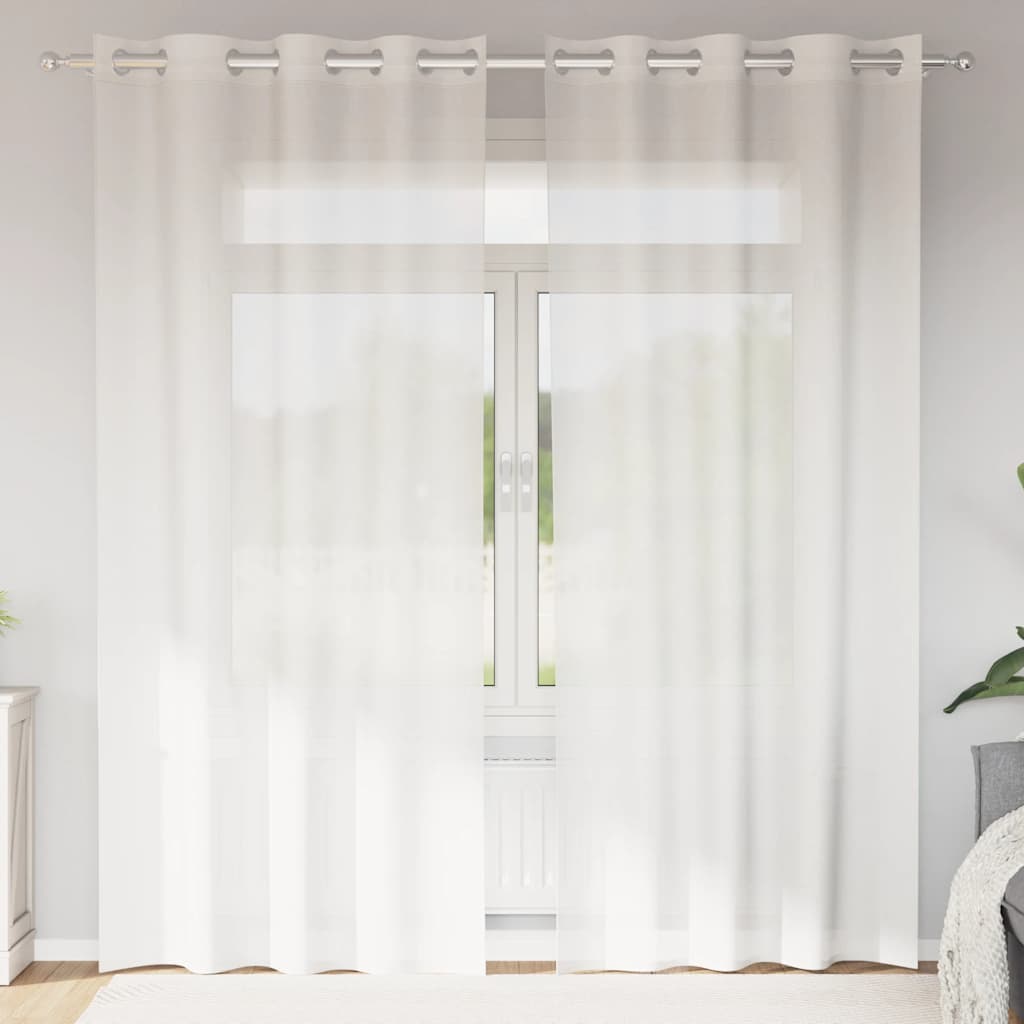 Voile Vorhänge mit Ösen 2 Stk. Apfelgrün 140x140 cm