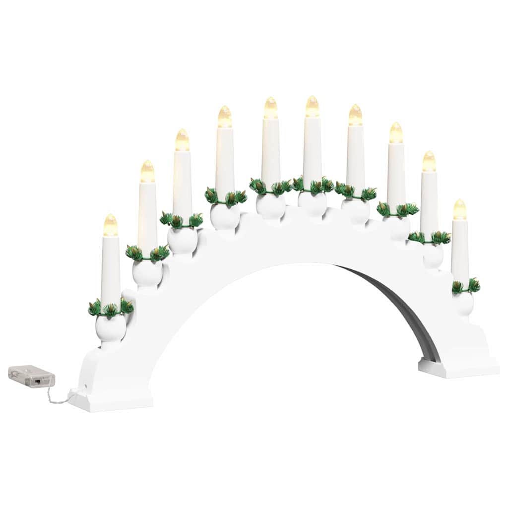 Weihnachtskerzenbogen mit 10 LED Kerzen Braun 47 x 5 x 29 cm
