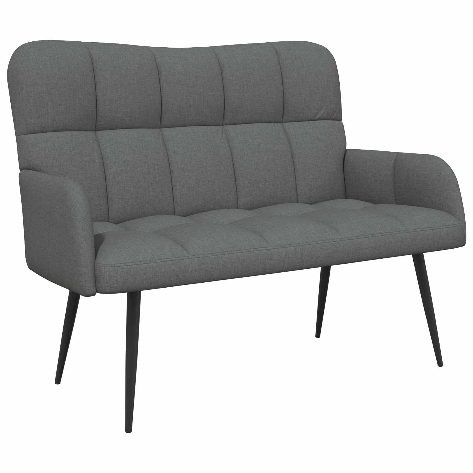 2-Sitzer Sofa Hellgrau 115 x 61 x 87 cm Stoff