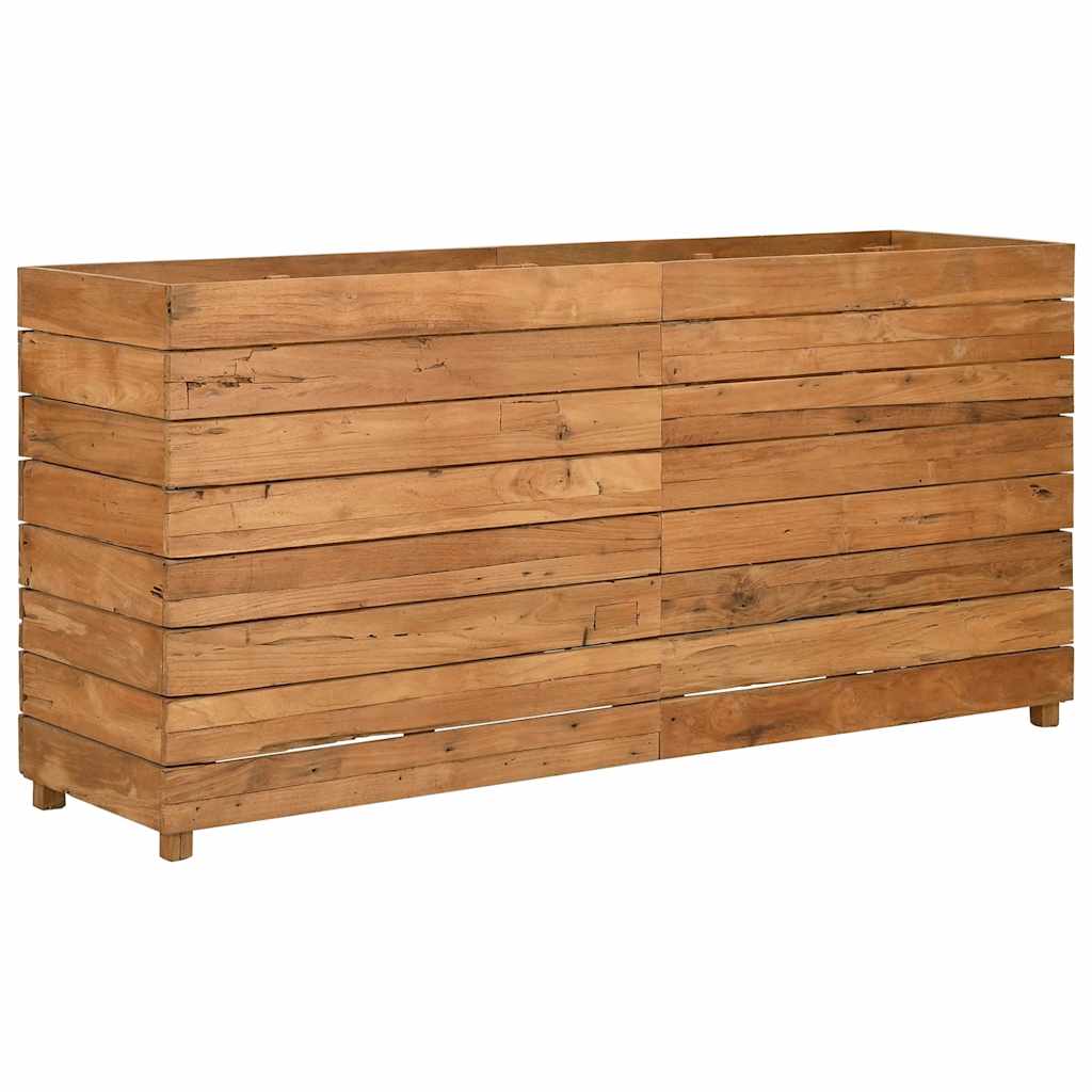 Hochbeet 100x40x72 cm Teak Altholz und Stahl