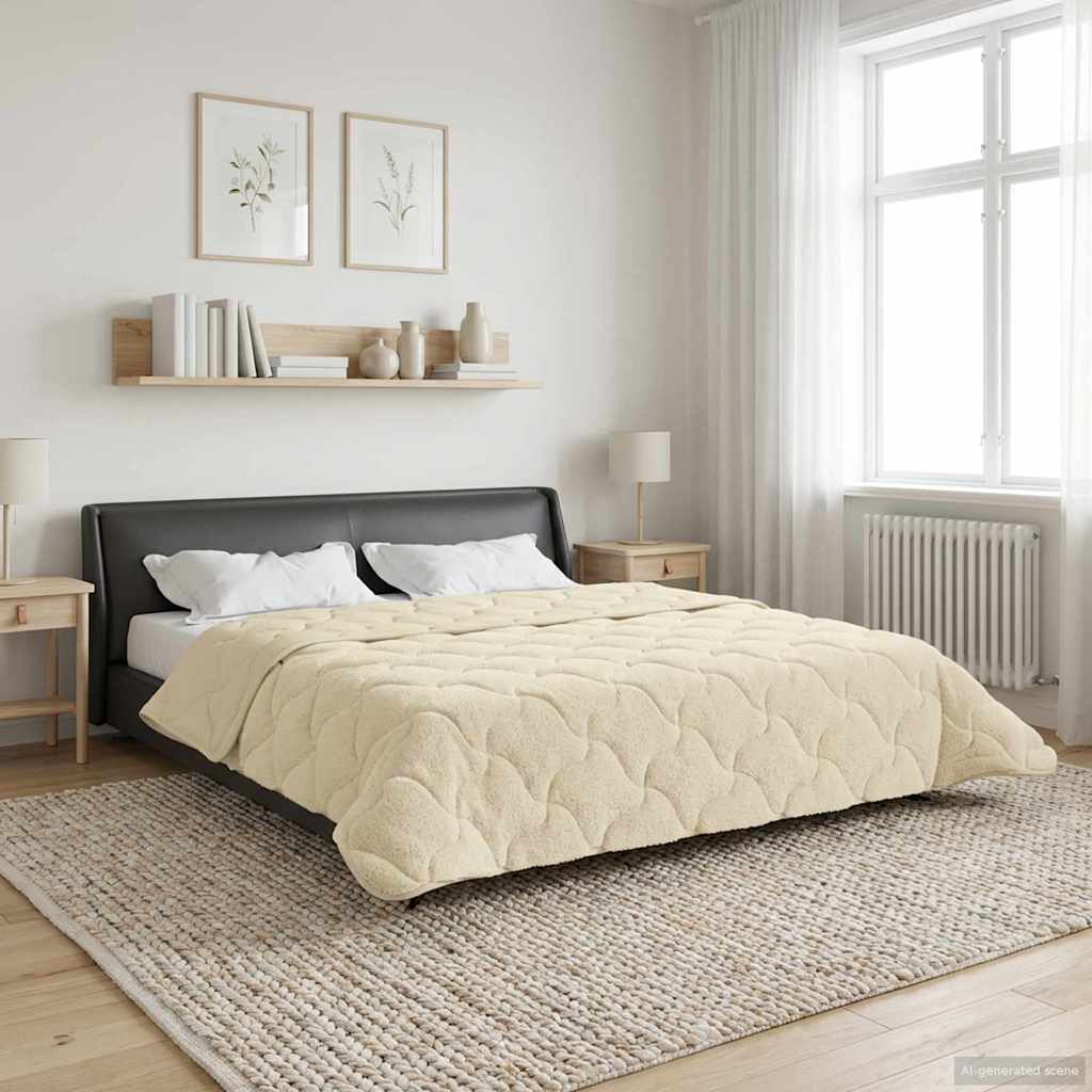 Sommerdecke Anthrazit 135 x 200 cm Mikrofaser und Teddy-Fleece