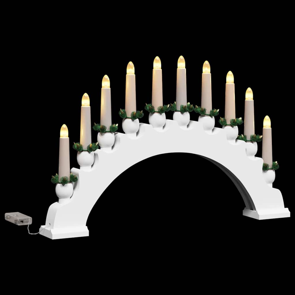 Weihnachtskerzenbogen mit 10 LED Kerzen Braun 47 x 5 x 29 cm