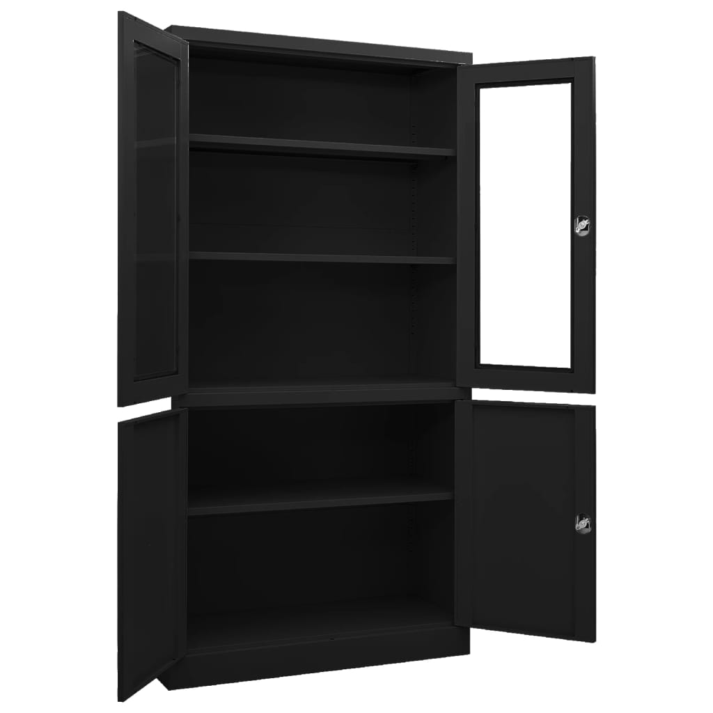Büroschrank Weiß 90x40x180 cm Stahl