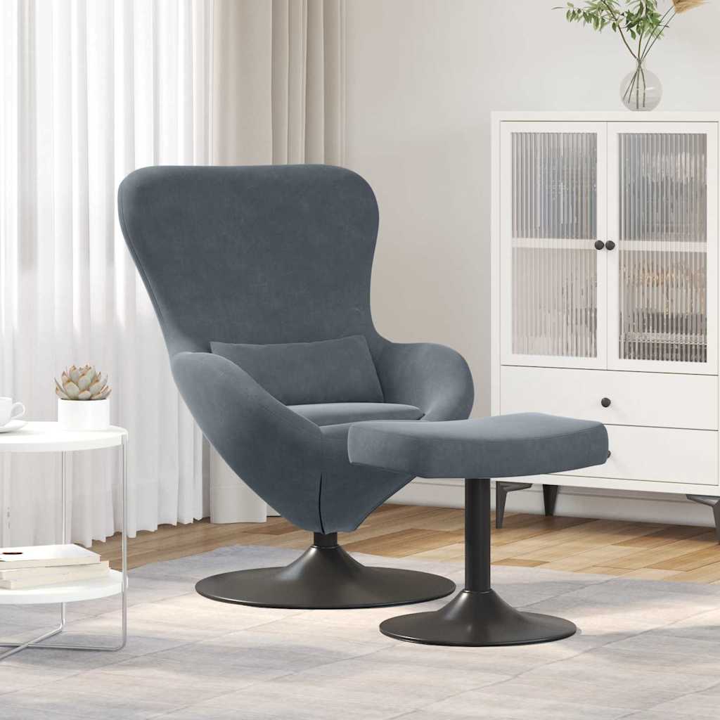 Eiersessel Blau Samt