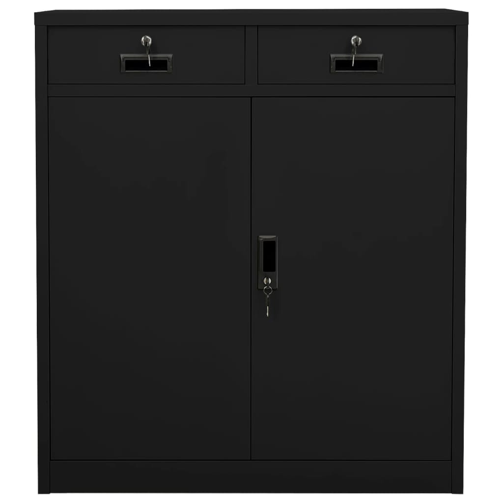 Büroschrank mit Pflanzkasten Anthrazit 90x40x125 cm Stahl
