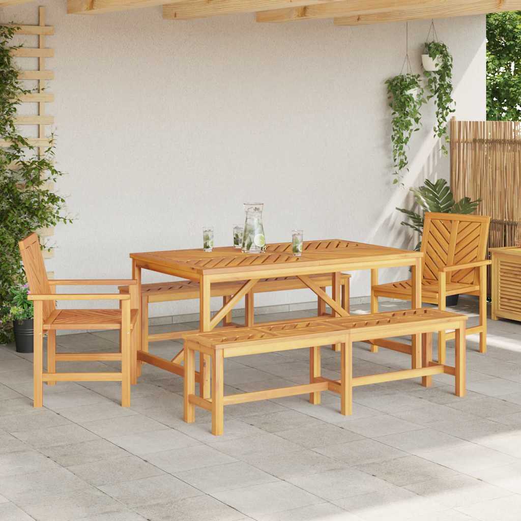 Garten Essgruppe 3 Stk. Braun Massivholz Akazie
