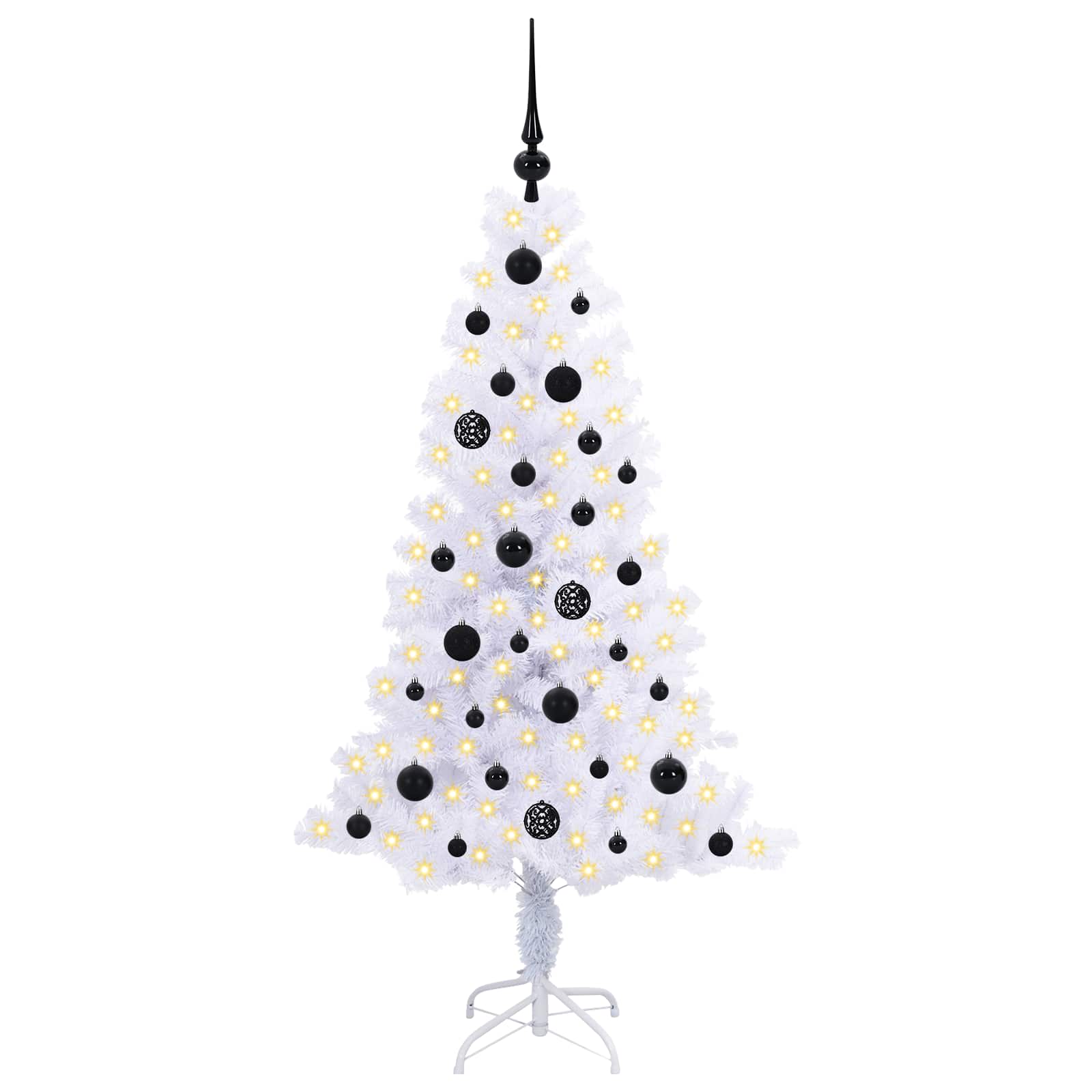 Künstlicher Weihnachtsbaum Weiß 120 cm PVC und Stahl