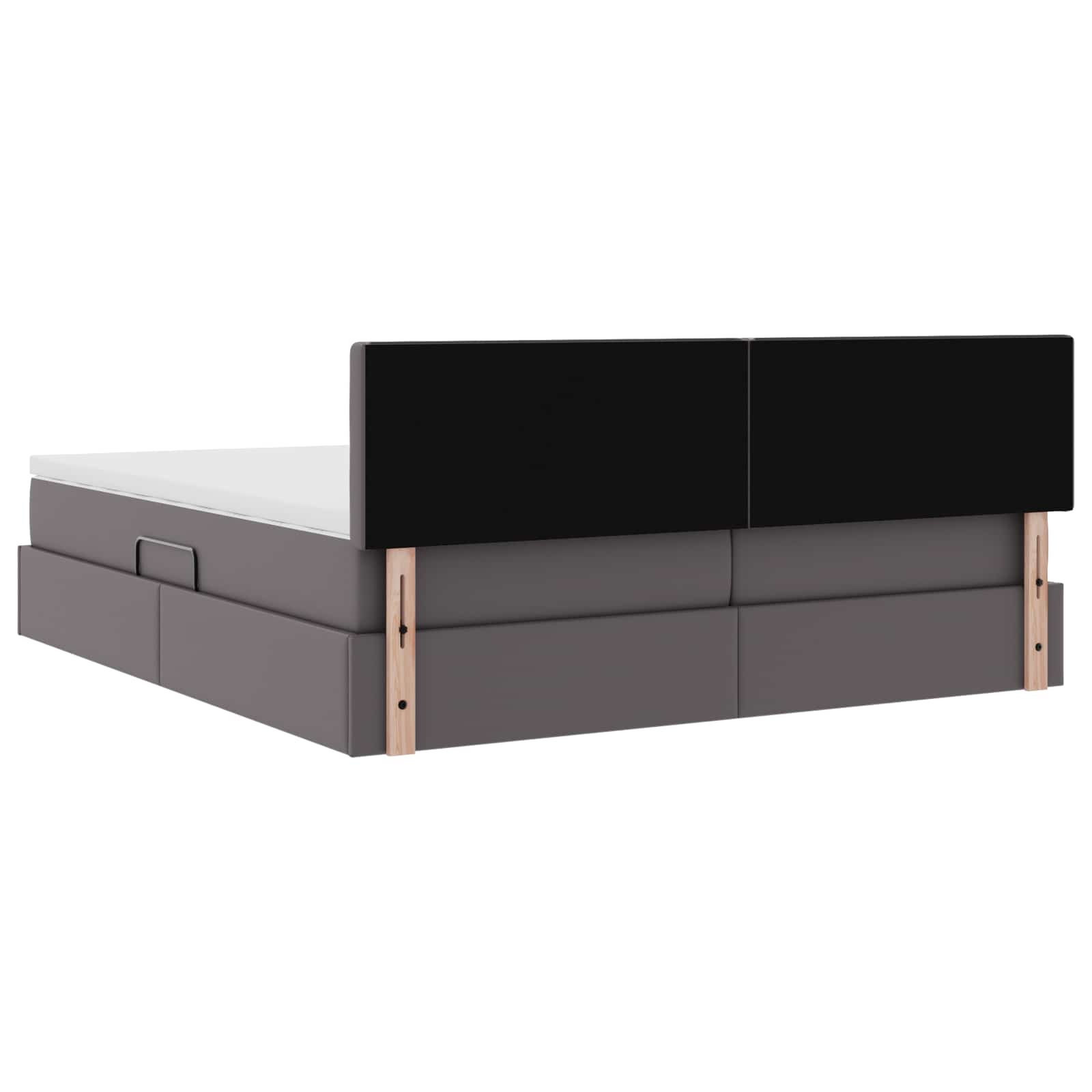 Bett mit Stauraum und LED Schwarz 180 x 200 cm Kunstleder