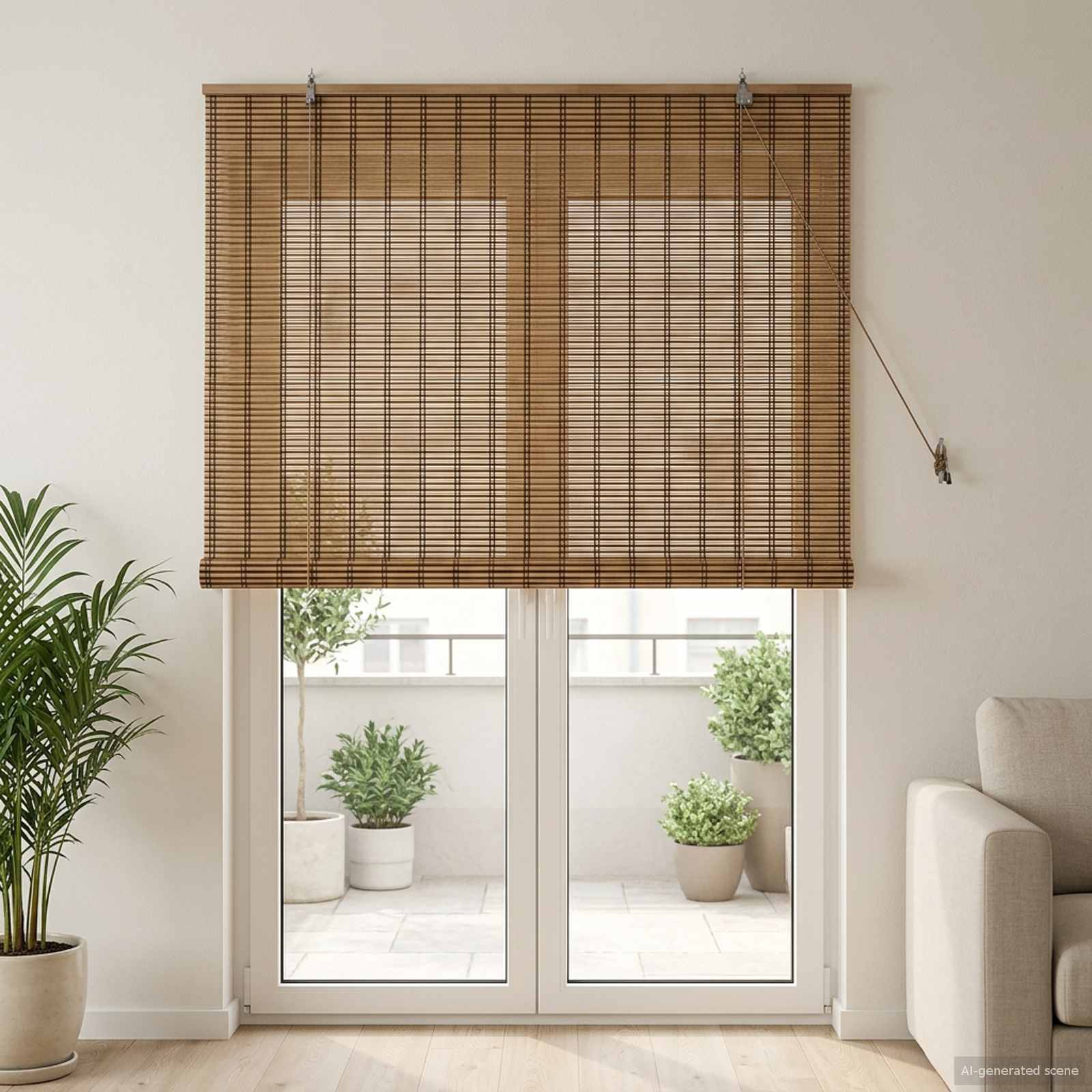Rollo Braun 60 x 160 cm Bambus