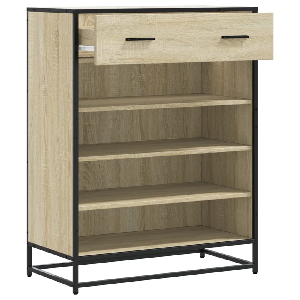 Schuhschrank Schwarz 75x38x97,5 cm Holzwerkstoff Metall