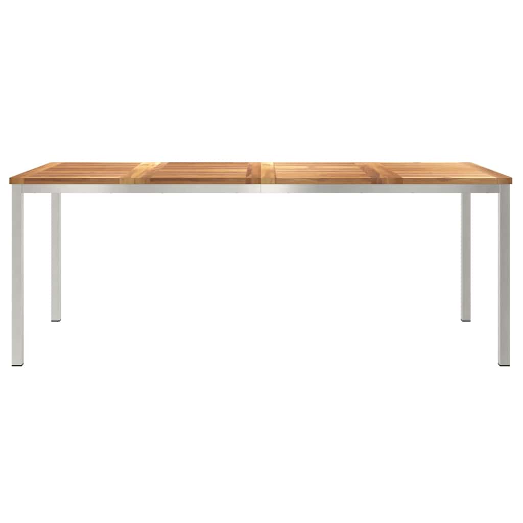 Esstisch 90x90x75 cm Massives Akazienholz und Edelstahl