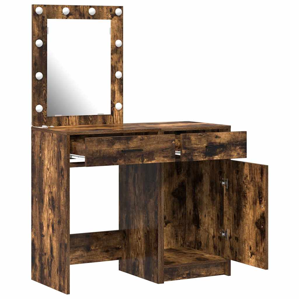 Schminktisch mit Tür 2 pcs Weiß 50 x 41 x 135 cm Holzwerkstoff