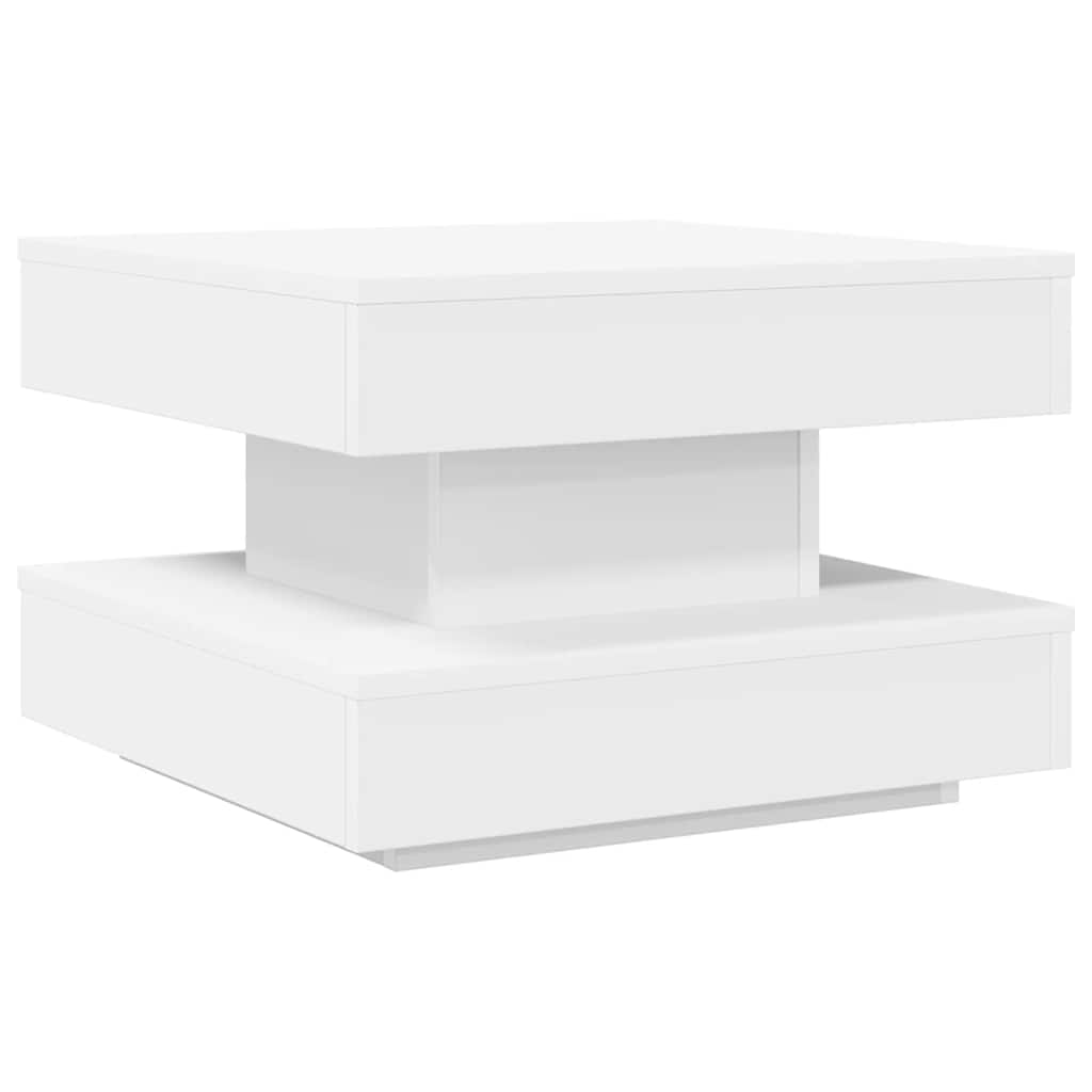 Couchtisch 360-Grad Drehbar Weiß 90x90x34,5 cm
