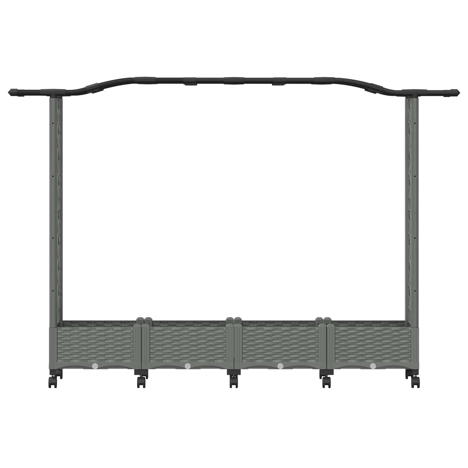 Hochbeet mit Rankgitter und Dach Braun 124 x 40 x 123 cm PP