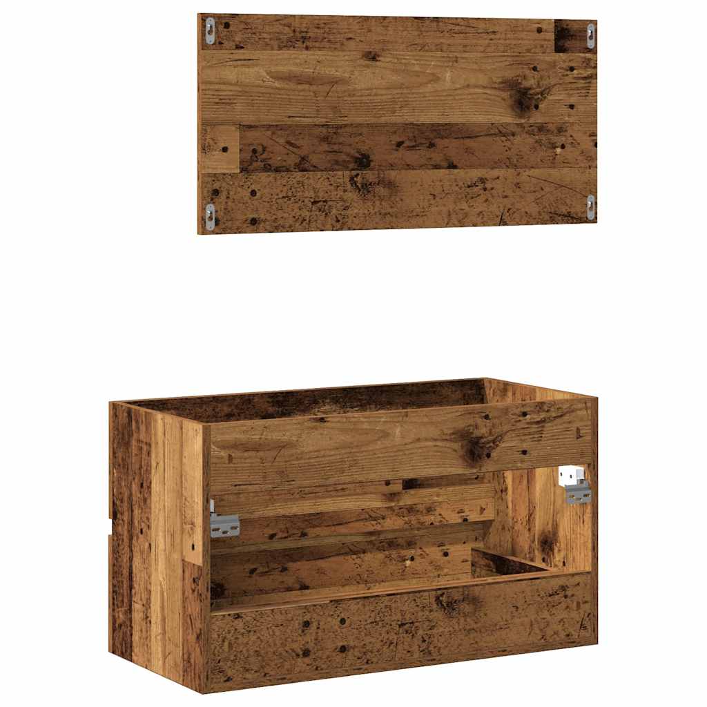2-tlg. Badmöbel-Set Weiß Holzwerkstoff