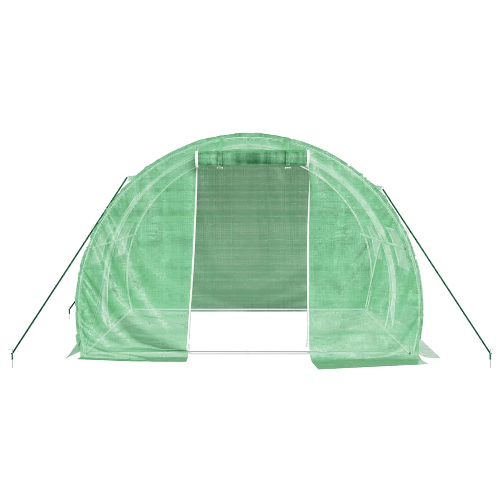 Gewächshaus mit Stahlrahmen Grün 48 m² 16x3x2 m