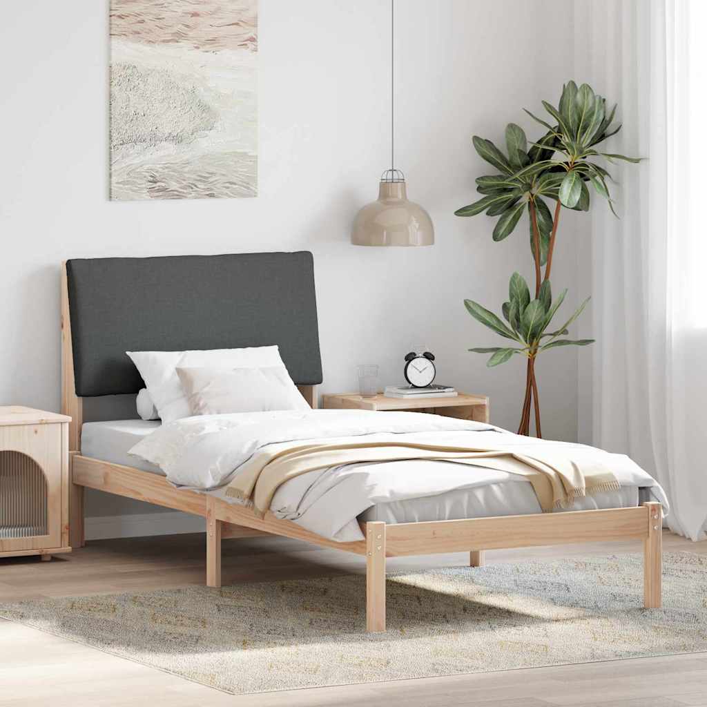 Bettgestell Braun und hellgrau 200 x 200 cm Massivholz Kiefer