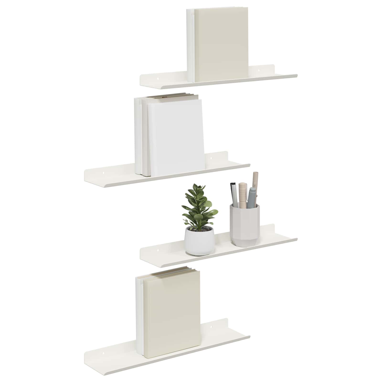 Schwebendes Regal 3 pcs Schwarz 40 x 9 x 2,5 cm Stahl