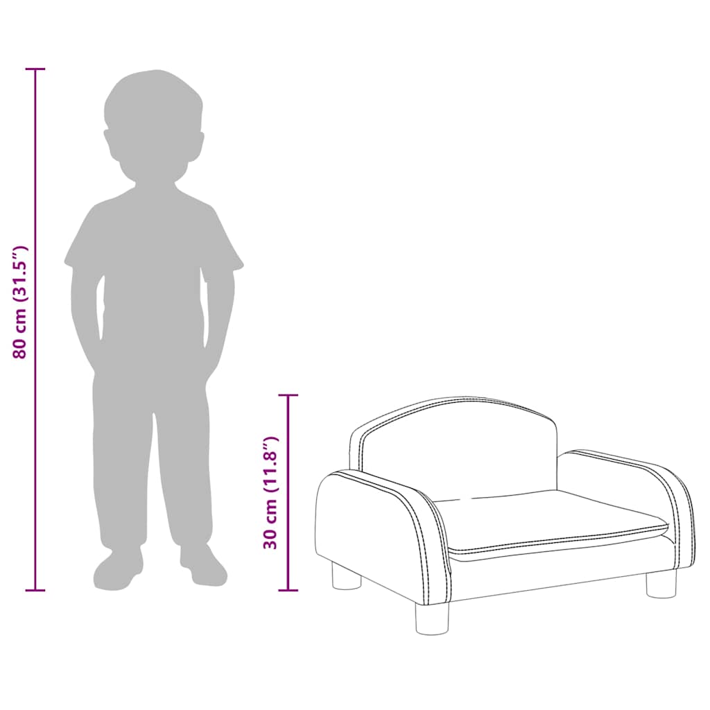 Kindersofa Creme 70x45x30 cm Stoff