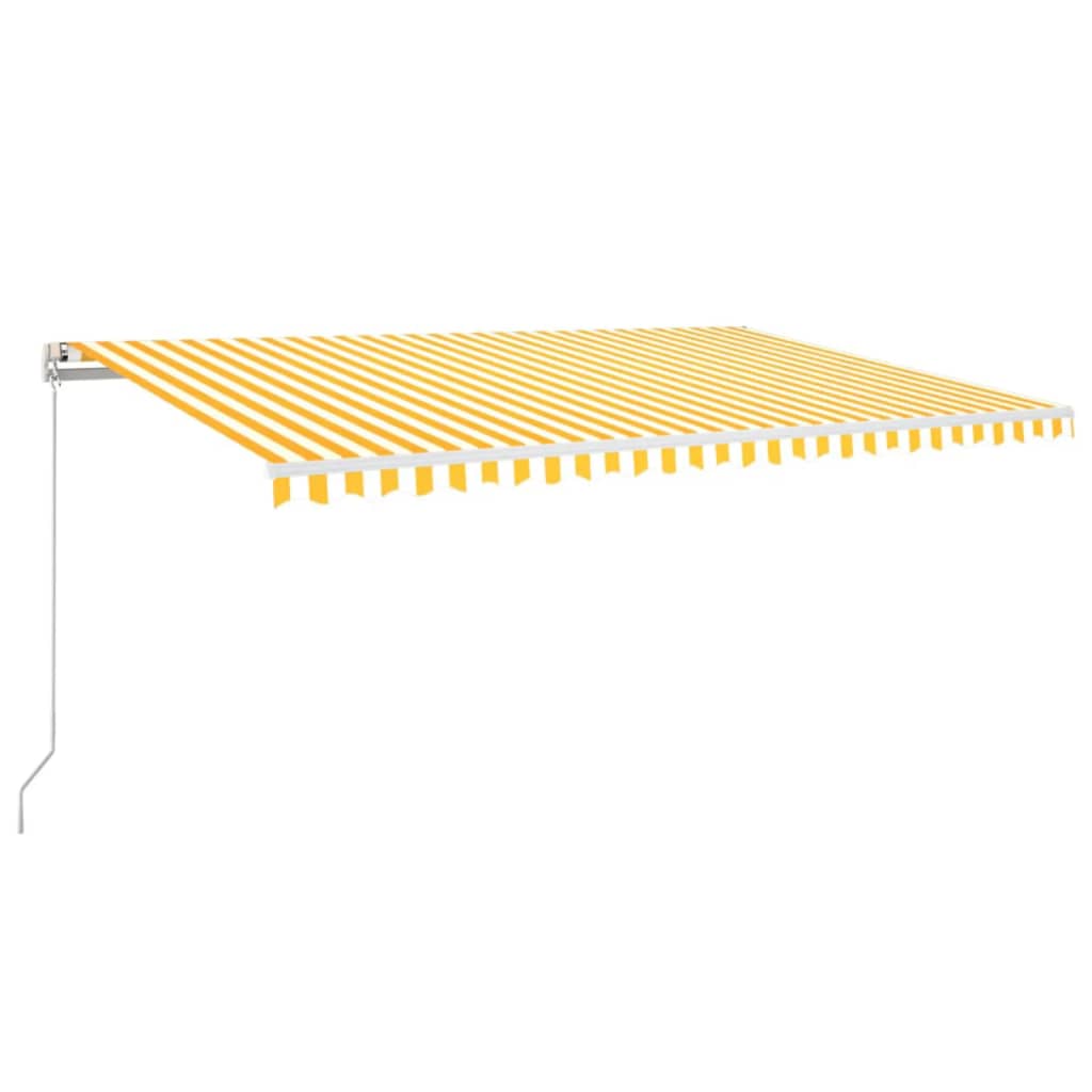 Markise Manuell Einziehbar mit LED 300x250 cm Blau und Weiß