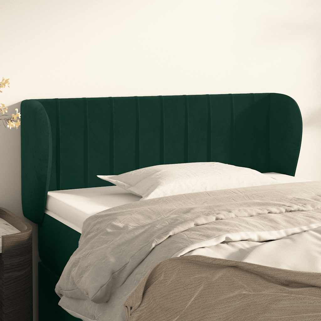 Kopfteil mit Ohren Dunkelblau 93x23x78/88 cm Samt