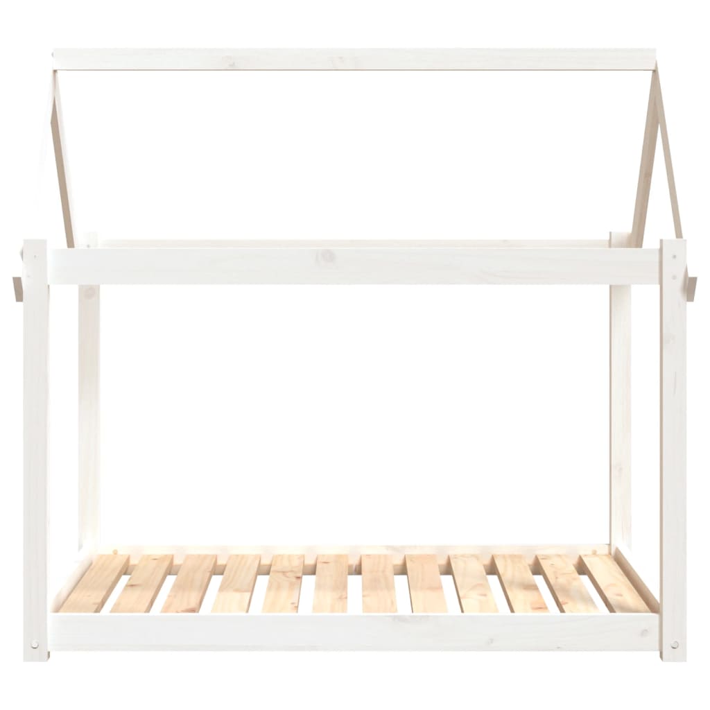 Hundebett Grau 61x50x70 cm Massivholz Kiefer