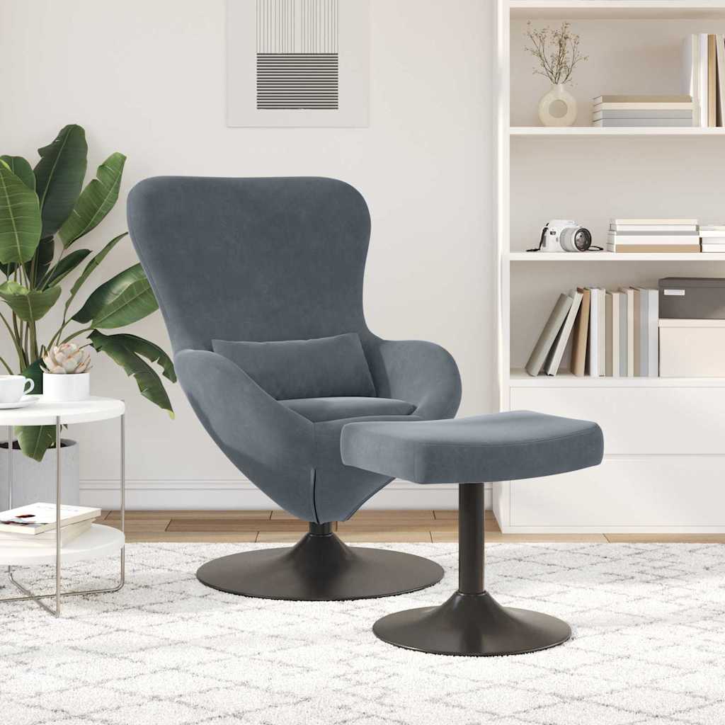 Eiersessel Blau Samt