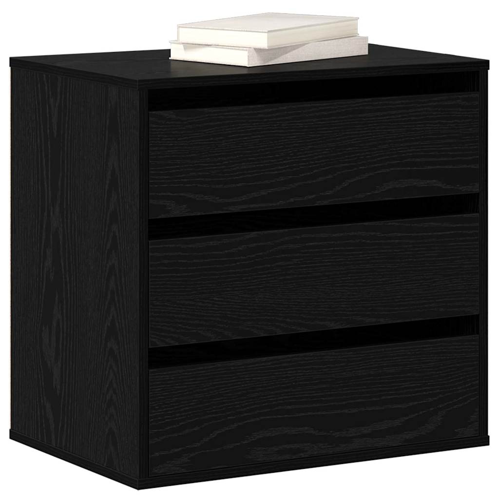 Schubladenschrank Schwarz Eichen-Optik 41 x 40 x 58 cm