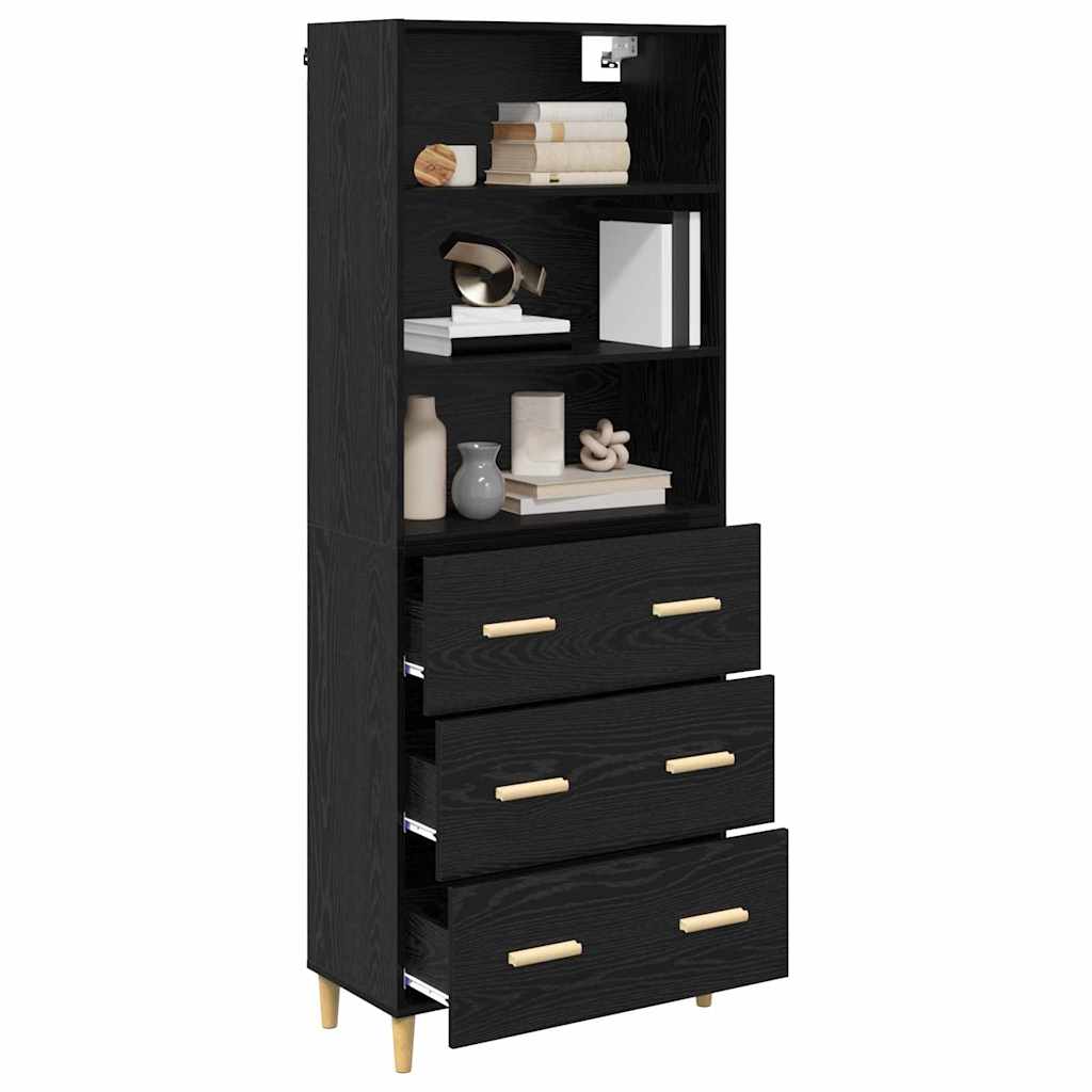 Highboard Altholz 69,5 x 32,5 x 180 cm Holzwerkstoff