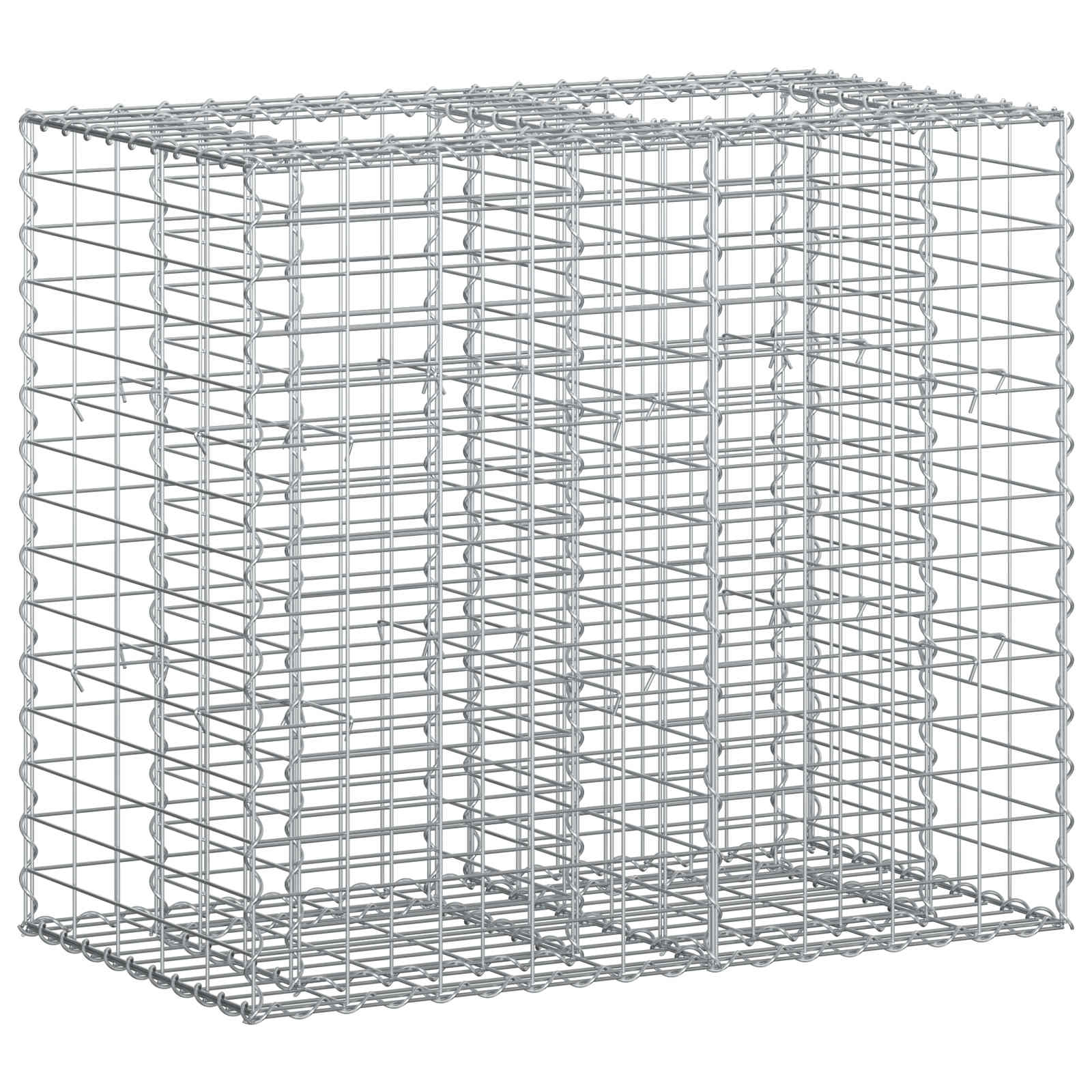 Gabionen Hochbeet 2 pcs Silber 260 x 60 x 55 cm