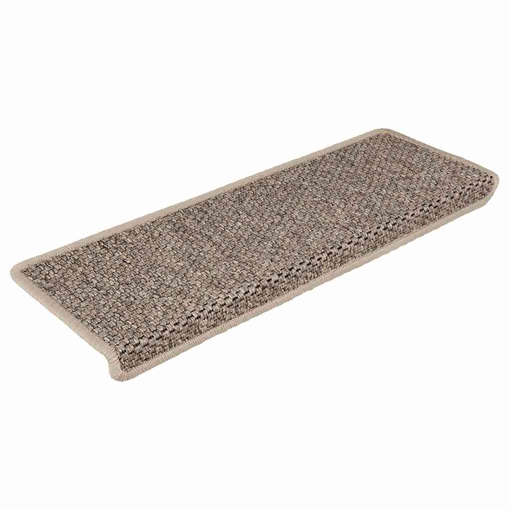 Treppenmatten Selbstklebend Sisal-Look 15 Stk. 65x21x4 Platina