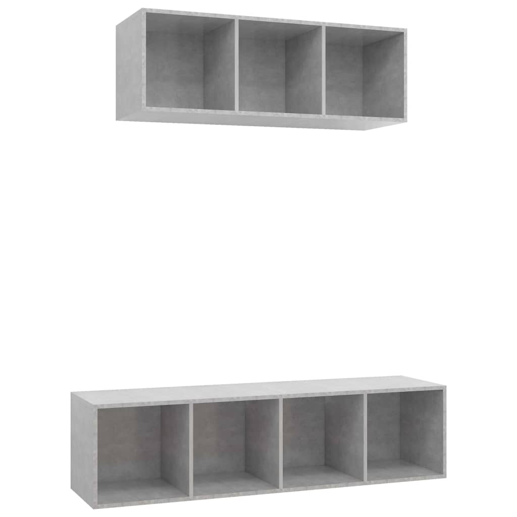 2-tlg. TV-Schrank-Set Weiß Holzwerkstoff