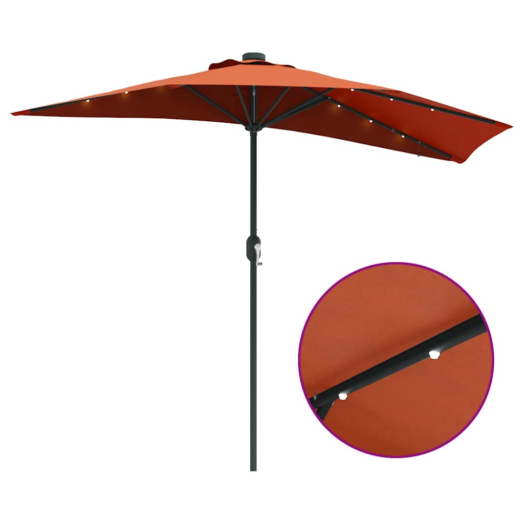 Garten-Sonnenschirm Sand 294 x 150 x 223 cm Polyester und Stahl
