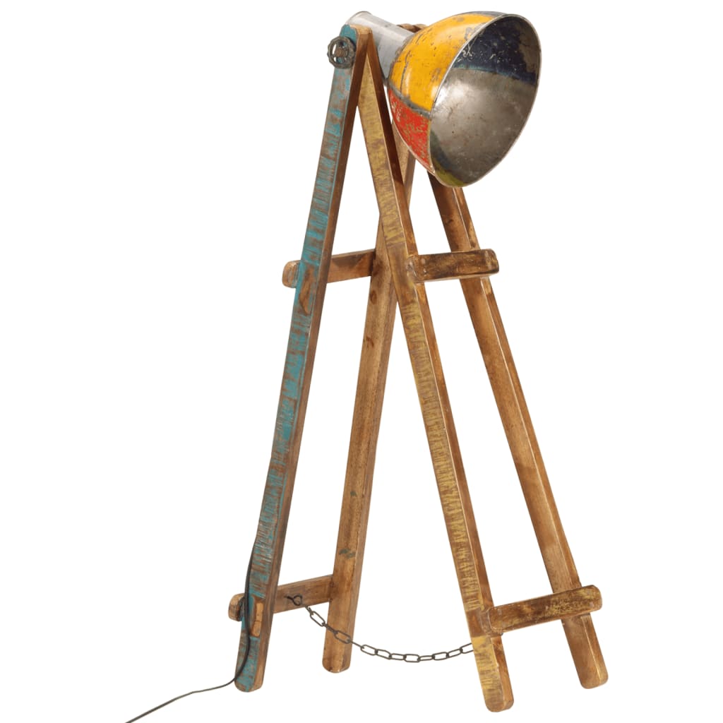 Stehlampe Silbern E27 Mango Massivholz