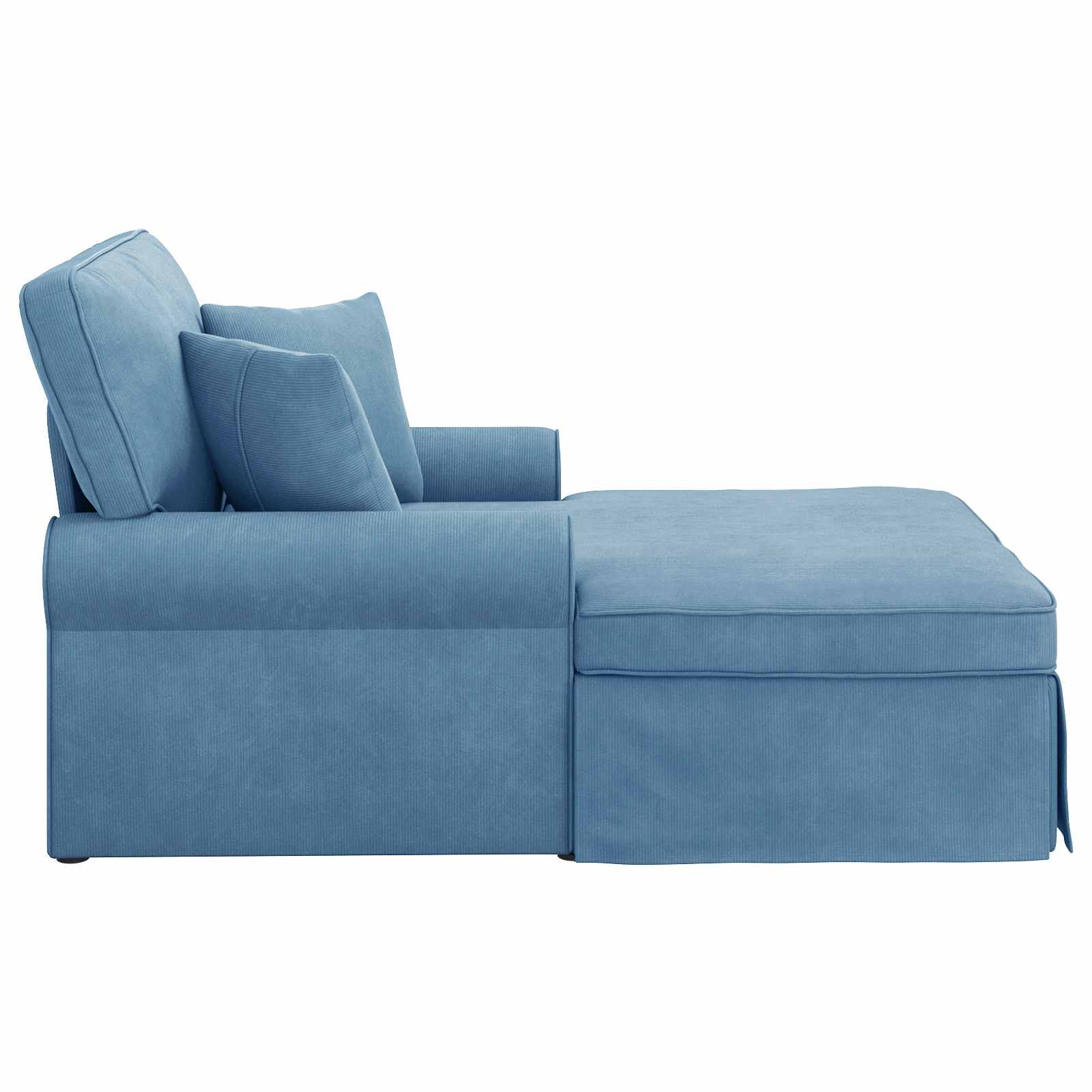 Chaise Lounge mit Rock mit Kissen 3 pcs Hellgrau Cordstoff